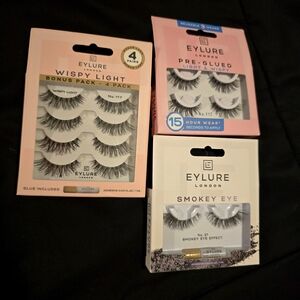 EYLURE LondonWispy Light‎ and Smokey Eye Lash Set Black Eye Makeup 7 Pair